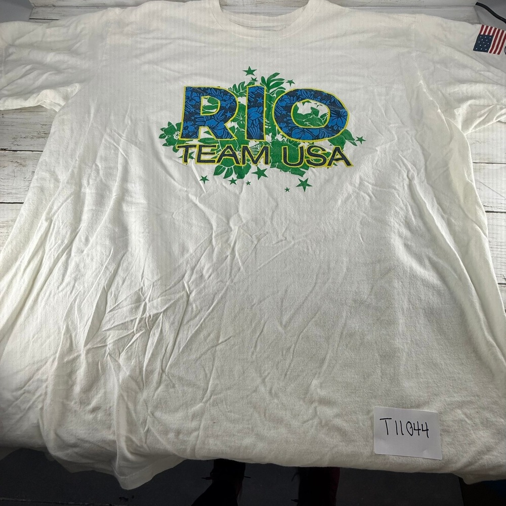 Rio 2016 Team USA Olympic Games Graphic T-Shirt White‎ XL Cotton Summer Games